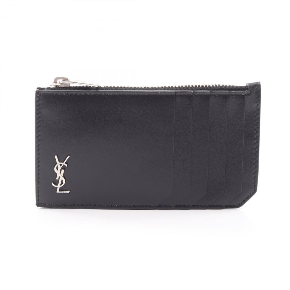 Saint Laurent Paris Monogram Coin Wallet Leather Black